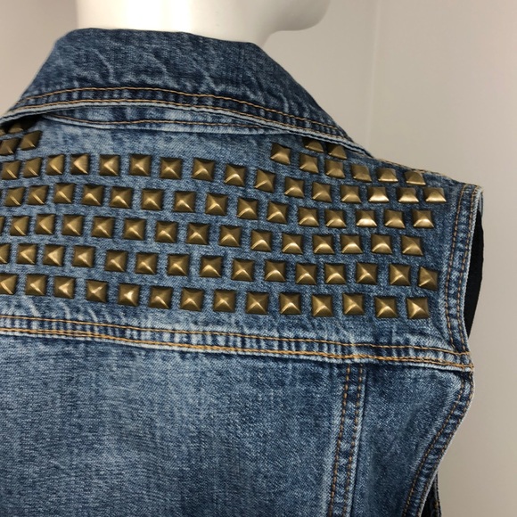 BDG Urban Outfitters Blue Denim Studded Jean Vest Size S - Picture 10 of 15